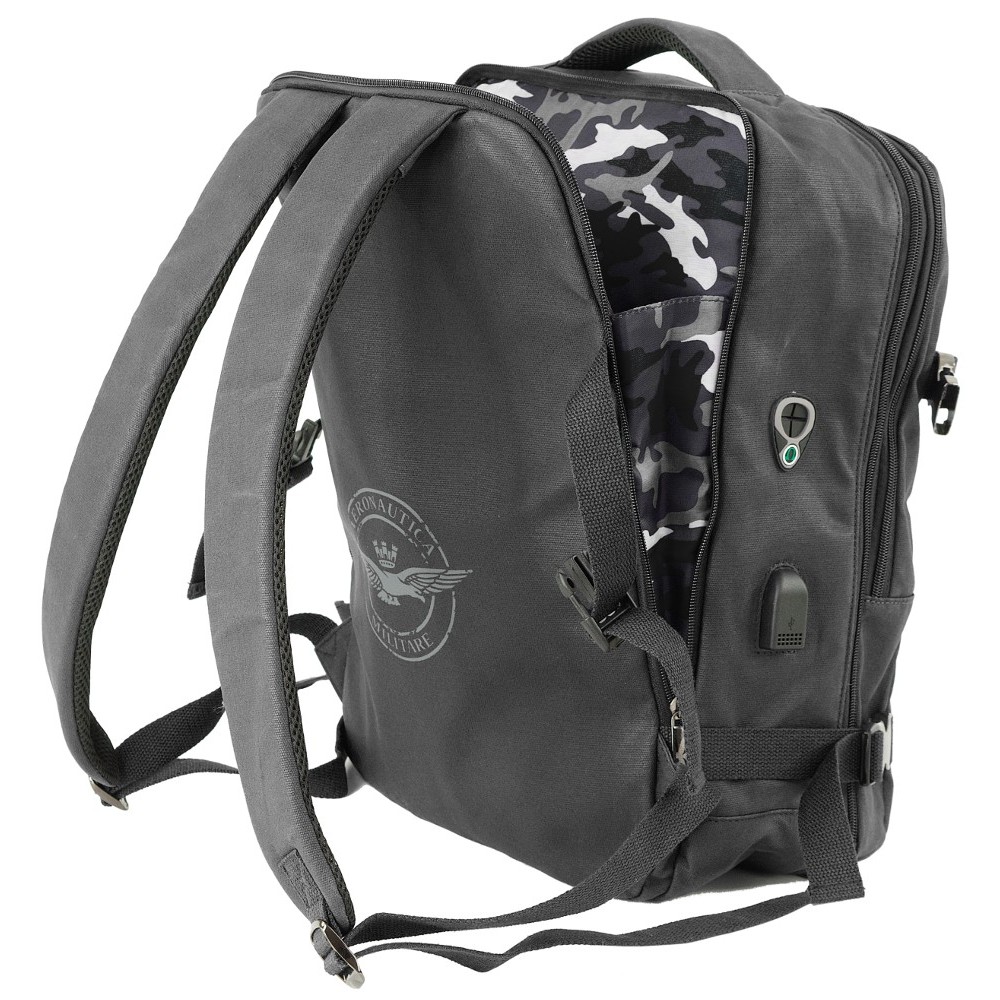 Aeronautica Militare AM-543 Τσάντα Πλάτης Backpack Μαύρη Τσάντες