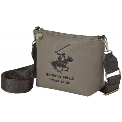 Beverly Hills Polo Club BH-3883 Γυναικεία Τσάντα Ώμου- Χιαστή Γκρι