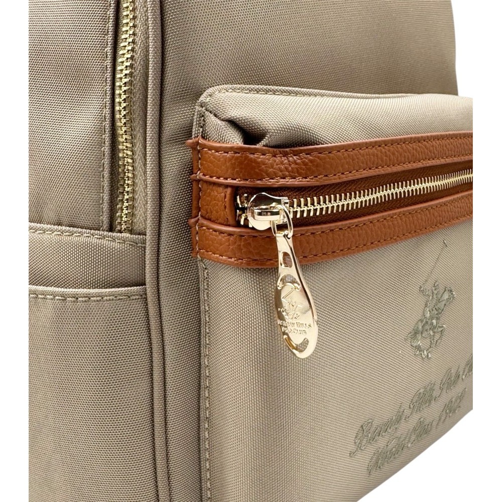 Beverly Hills Polo Club BH-4062 Γυναικεία Τσάντα Πλάτης Backpack Μπεζ Τσάντες